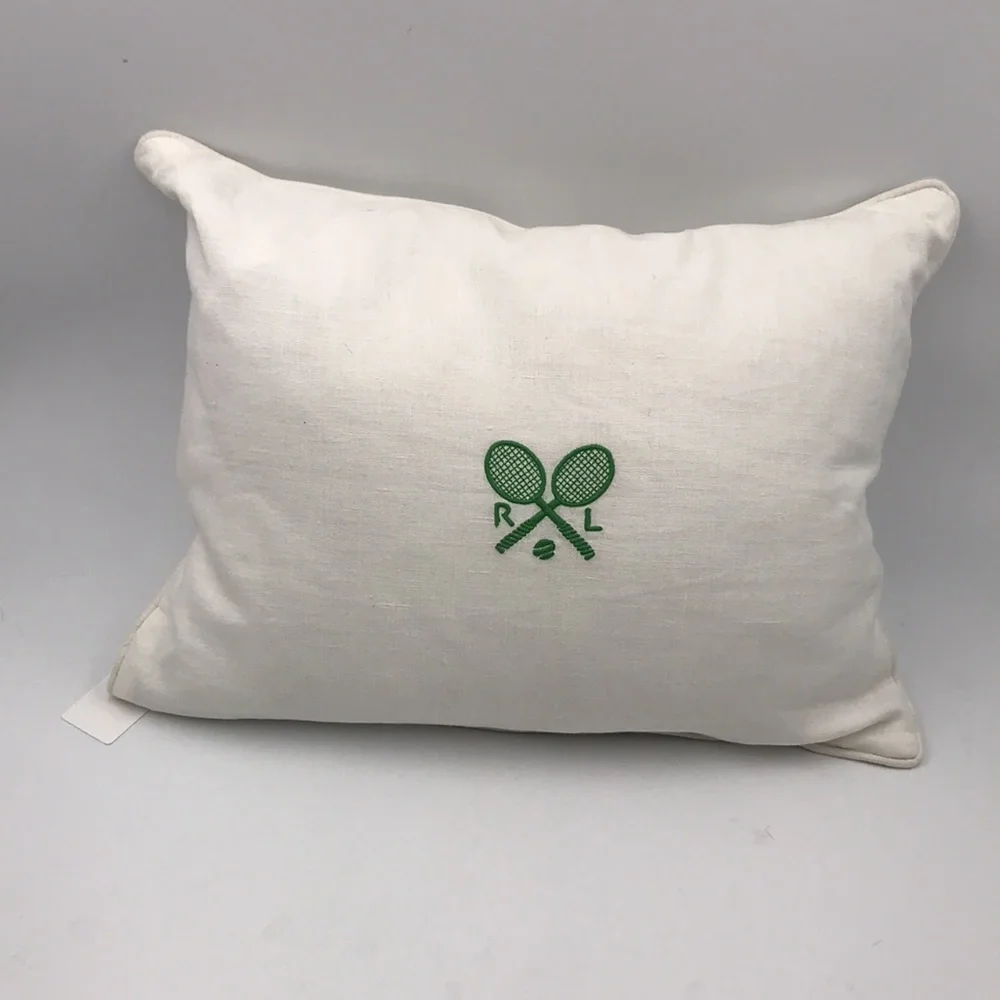Ralph Lauren Ashby Throw Pillow Off White Bottle Green